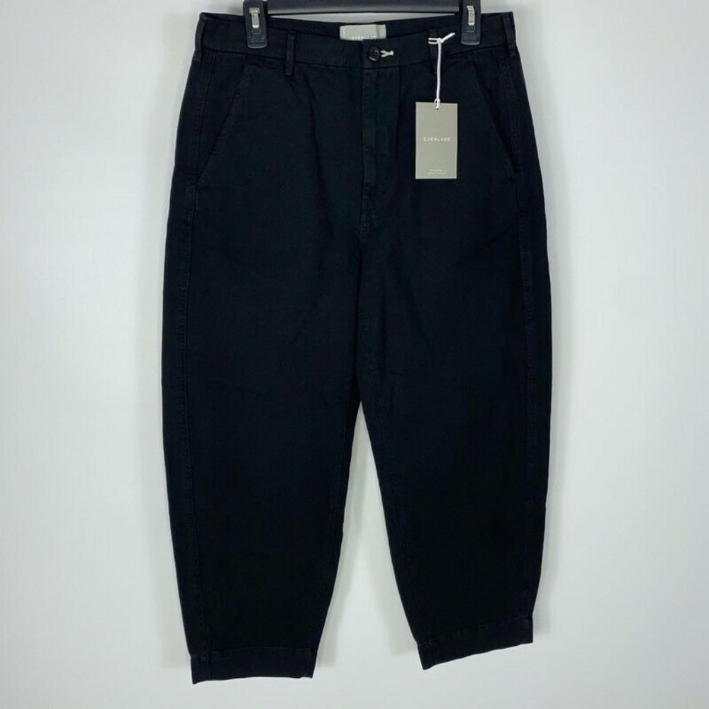 Everlane Womens Curved Canvas Cropped Pants Black